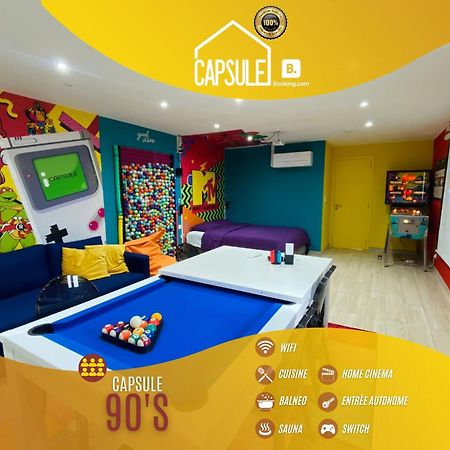 Capsule 90'S - Balneo - Sauna - Flipper - Billard - Netflix - Nintendo Switch & Jeux - Μον Εξωτερικό φωτογραφία