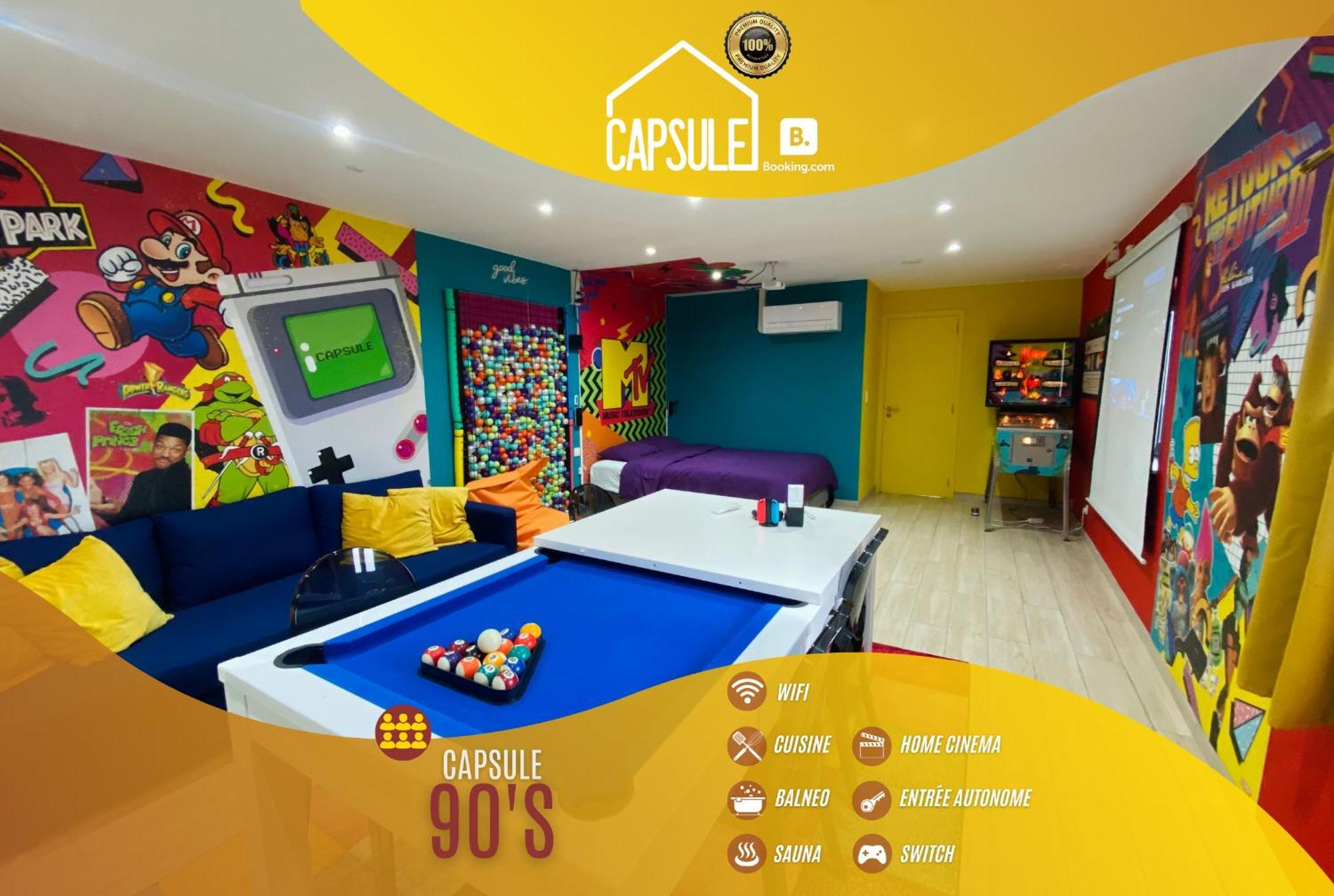 Capsule 90'S - Balneo - Sauna - Flipper - Billard - Netflix - Nintendo Switch & Jeux - Μον Εξωτερικό φωτογραφία